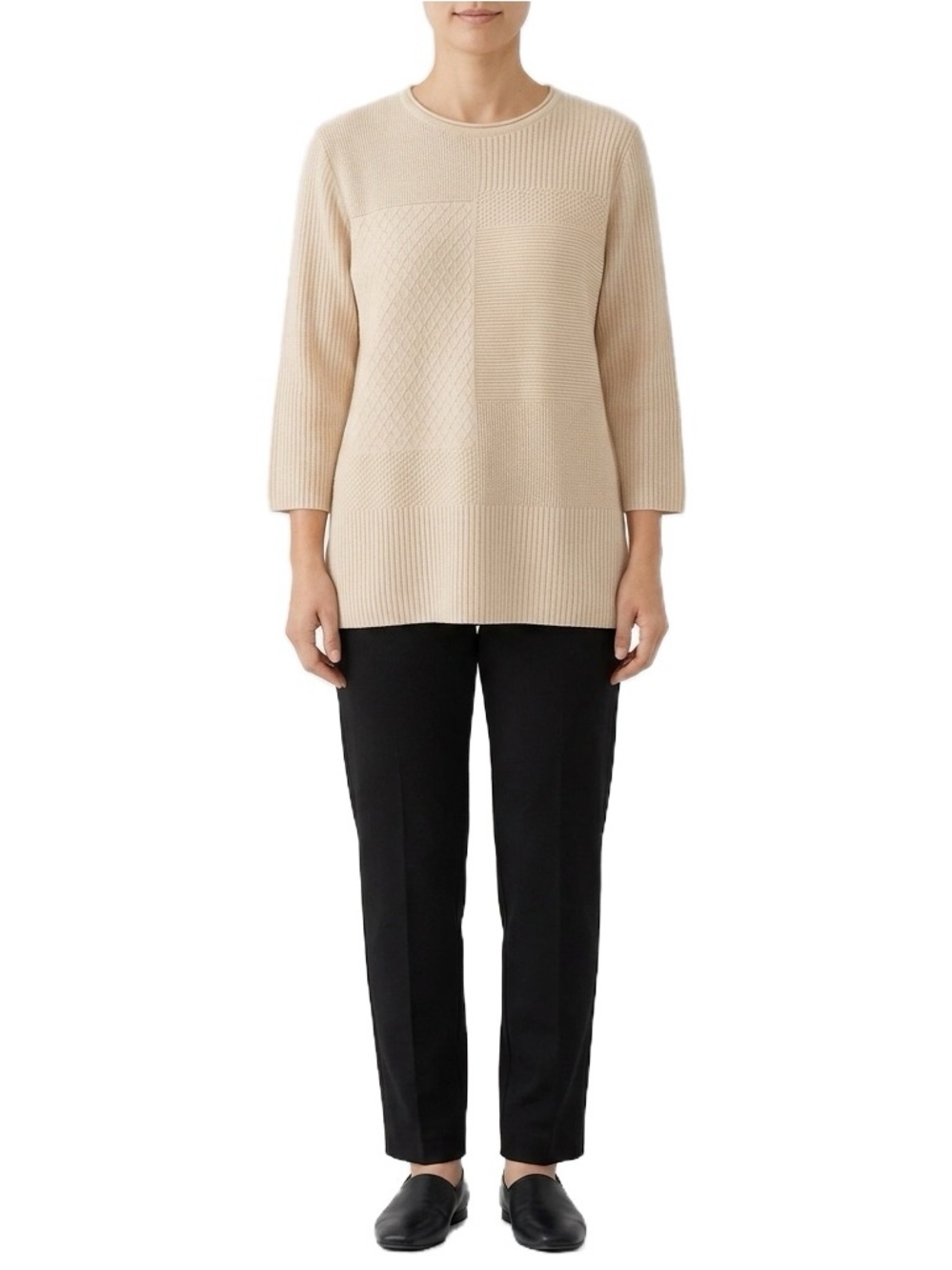 Alfred Dunner Knit Mixed Patchwork Sweater - Picture 1 of 6